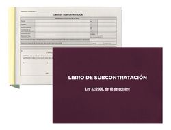 Libro liderpapel subcontratacion folio juego de 10 hojas autocopiativas