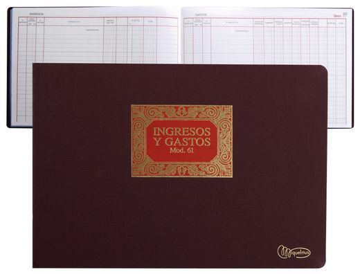 Libro Miquelrius N. 61 Folio 100 Hojas -Ingresos y Gastos