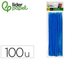 Limpiapipas de chenilla liderpapel 30 cm color azul mate bolsa de 100 unidades