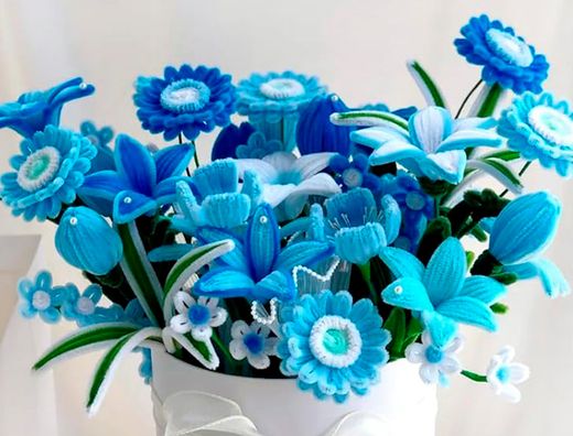 Limpiapipas de chenilla liderpapel 30 cm color azul mate bolsa de 100 unidades