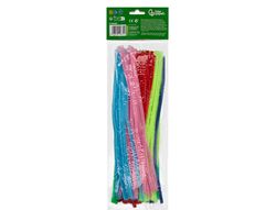 Limpiapipas de chenilla liderpapel 30 cm colores mate surtidos bolsa de 100 unidades