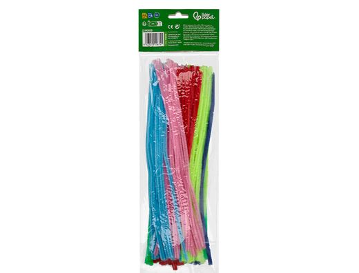 Limpiapipas de chenilla liderpapel 30 cm colores mate surtidos bolsa de 100 unidades