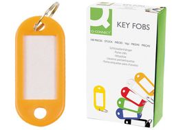 Llavero Portaetiquetas Q-Connect Expositor de 100 Unidades Amarillo