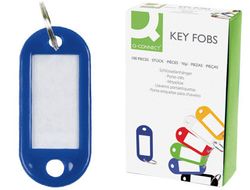 Llavero Portaetiquetas Q-Connect Expositor de 100 Unidades Azul