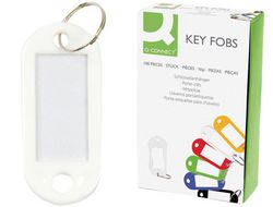 Llavero Portaetiquetas Q-Connect Expositor de 100 Unidades Blanco