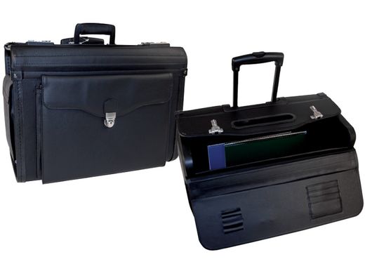 Maletin Atache Piloto P-732 Negro con Asa Extensible -Cerradura con Combinacion -Ruedas 49X35X22,5 Cm