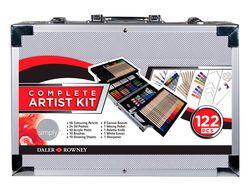 Maletin de pinturas daler rowney metalico 122 piezas 347x94x240 mm