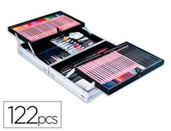 Maletin de pinturas daler rowney metalico 122 piezas 347x94x240 mm