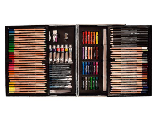 Maletin de pinturas daler rowney metalico 122 piezas 347x94x240 mm