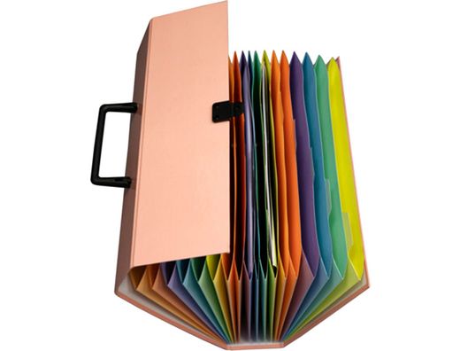 Maletin exacompta aquarel con fuelle carton forrado 18 departamentos colores surtidos