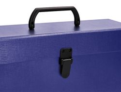 Maletin liderpapel con fuelle y asa carton forrado 19 departamentos 255x390x120 mm color azul