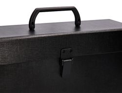 Maletin liderpapel con fuelle y asa carton forrado 19 departamentos 255x390x120 mm color negro
