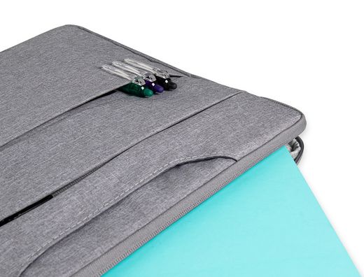 Maletin para portatil q-connect 15,6" con asas retractiles cremallera 3 bolsillos exteriores gris