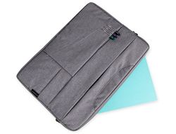 Maletin para portatil q-connect 15,6" con asas retractiles cremallera 3 bolsillos exteriores gris