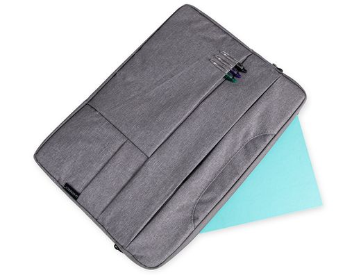 Maletin para portatil q-connect 15,6" con asas retractiles cremallera 3 bolsillos exteriores gris