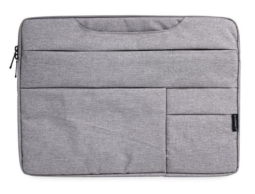 Maletin para portatil q-connect 15,6" con asas retractiles cremallera 3 bolsillos exteriores gris