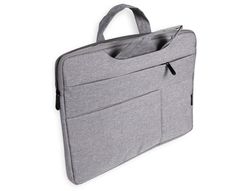 Maletin para portatil q-connect 15,6" con asas retractiles cremallera 3 bolsillos exteriores gris