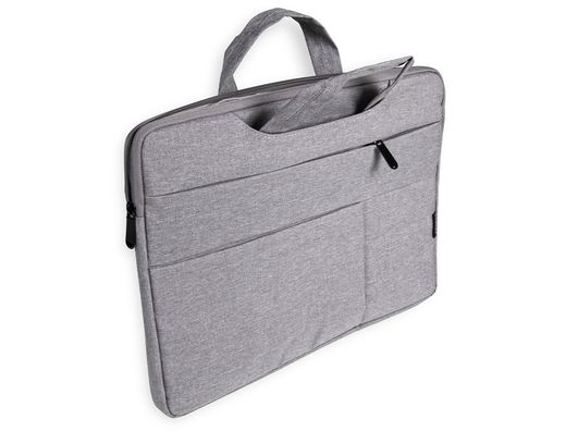 Maletin para portatil q-connect 15,6" con asas retractiles cremallera 3 bolsillos exteriores gris