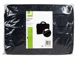 Maletin para portatil q-connect 15,6" con asas retractiles cremallera 3 bolsillos exteriores negro