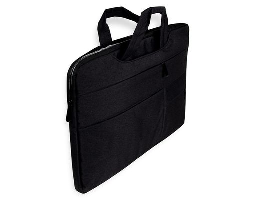 Maletin para portatil q-connect 15,6" con asas retractiles cremallera 3 bolsillos exteriores negro