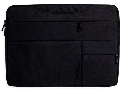 Maletin para portatil q-connect 15,6" con asas retractiles cremallera 3 bolsillos exteriores negro