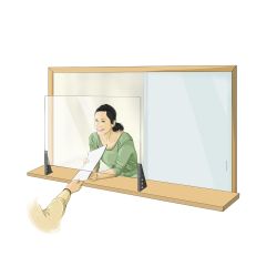 Mampara de De Cristal Templado de Sobremesa 85x70x13 cm