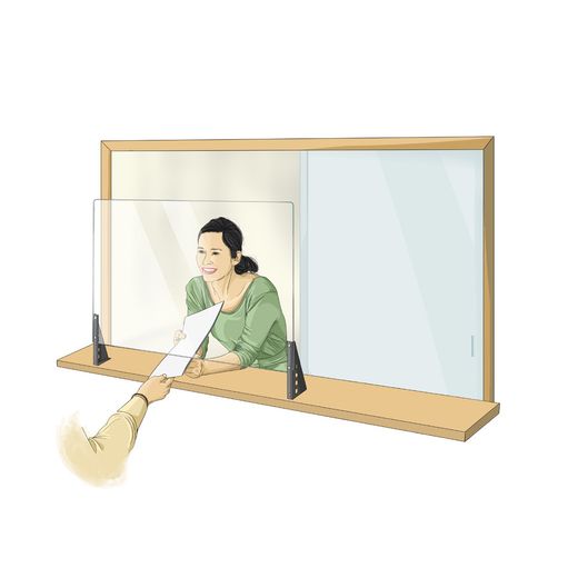 Mampara de De Cristal Templado de Sobremesa 85x70x13 cm