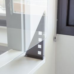 Mampara de De Cristal Templado de Sobremesa 85x70x13 cm
