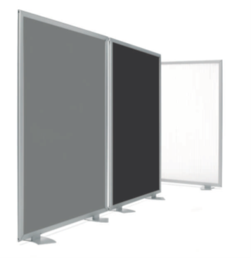 Mampara de protección BLANCA Limit Anti-bacteriana de 100 x 150 cm con soportes