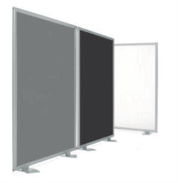 Mampara de protección  GRIS Limit Anti-bacteriana  de 100 x 150 cm con soportes