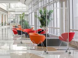 Mampara de protección "Ten-Limit" policarbonato acanalado Transparente 100 x 150 cm. con ruedas. Altura total 175 cm.