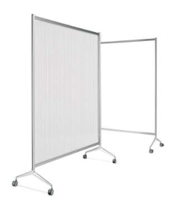 Mampara de protección Ten-Limit policarbonato Transparente 100% de 100 x 150 cm con ruedas Altura total 175 cm