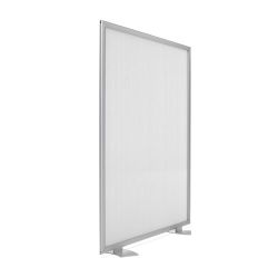 Mampara "Limit" con soportes fondo policarbonato acanalado translúcido de 180 x 100 cm.