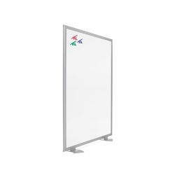 Mampara "Limit"con soportes de pizarra blanca rotulable de 120 x 100 cm.