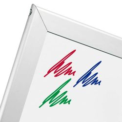 Mampara "Limit"con soportes de pizarra blanca rotulable de 120 x 100 cm.