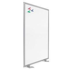 Mampara "Limit"con soportes de pizarra blanca rotulable de 150 x 100 cm.