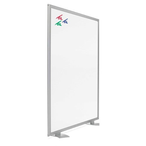 Mampara "Limit"con soportes de pizarra blanca rotulable de 150 x 100 cm.