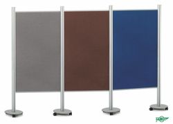 Mampara modular 2 caras de corcho tapizado azul 100X150 cm