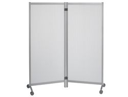 Mampara Separadora de Cristal Opaco con Ruedas 2 Hojas