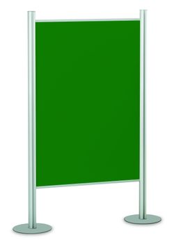 Mamparas modulares 2 caras de corcho tapizado verde con marco de aluminio medidas 100 x 150 cm.