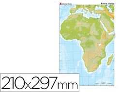 Mapa mudo color din A4 africa -fisico