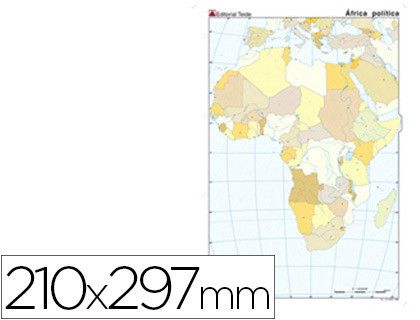 Mapa mudo color din A4 africa -politico