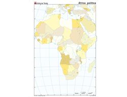 Mapa mudo color din A4 africa -politico