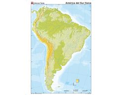 Mapa mudo color din A4 america sur fisico