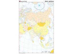 Mapa mudo color din A4 Asia -politico