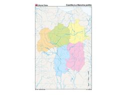 Mapa mudo color din A4 castilla-la mancha politico