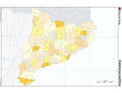 Mapa mudo color din A4 cataluña politico