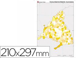 Mapa mudo color din A4 madrid politico