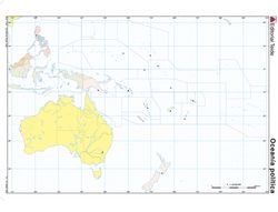 Mapa mudo color din A4 oceania -politico