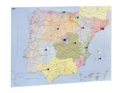 Mapa mural faibo españa y portugal autonomico plastificiado enrollado 98x134 cm